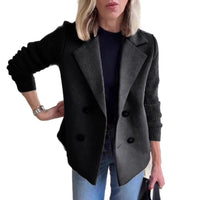 Elena - Cappotto Patchwork con Bottoni e Maniche Casual